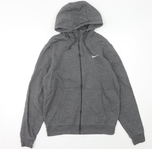 Nike Men’s Grey Full Zip Hoodie Size S Regular Fit Cotton Blend
