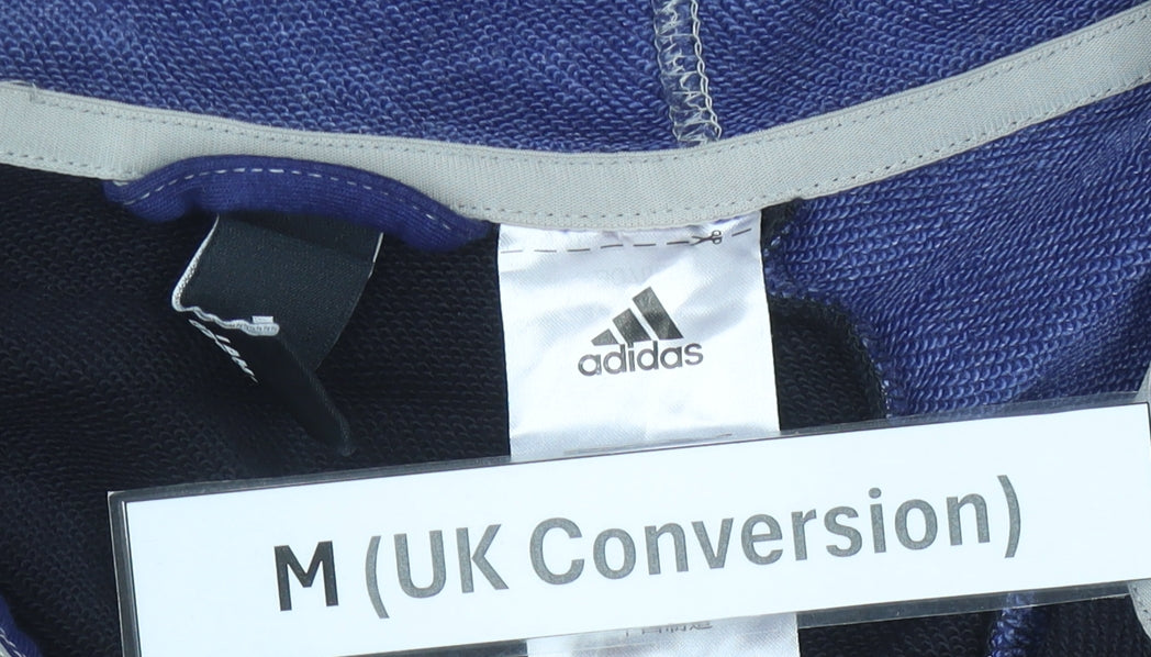 Adidas Men’s Blue Black Full Zip Hoodie Size M Sportswear