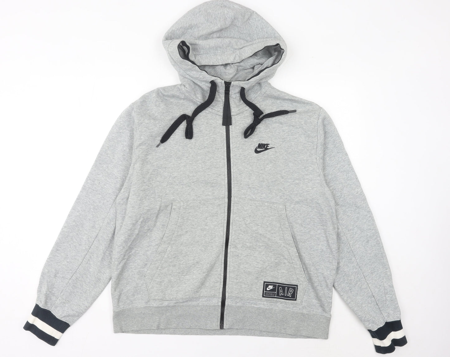 Nike Men's Grey Full Zip Hoodie M Logo Sportswear