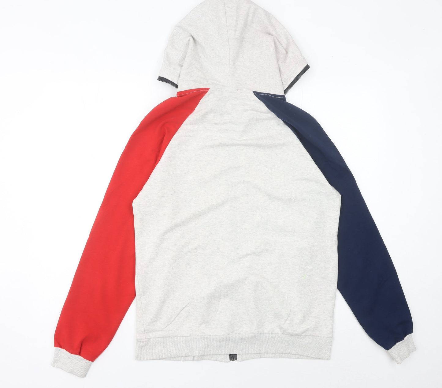 Adidas Men’s Grey Red Blue Full Zip Hoodie Size L Logo Sportswear