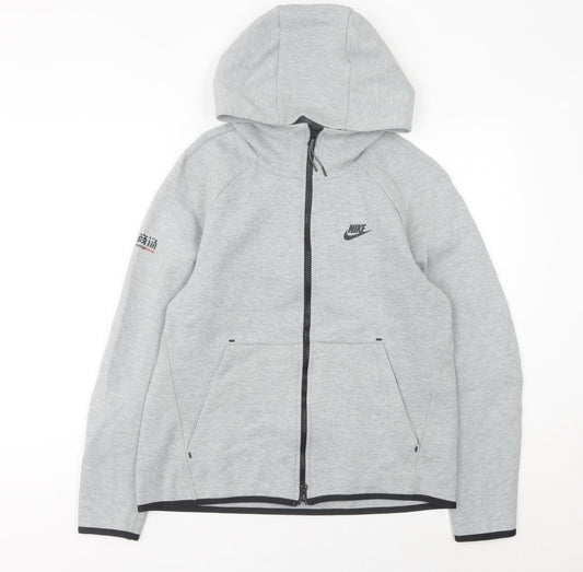 Nike Men’s Grey XS Full Zip Hoodie Jacket Lightweight Cotton Blend