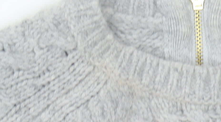 Ted Baker Women's Grey Cable-Knit Wool Blend Jumper Size 10