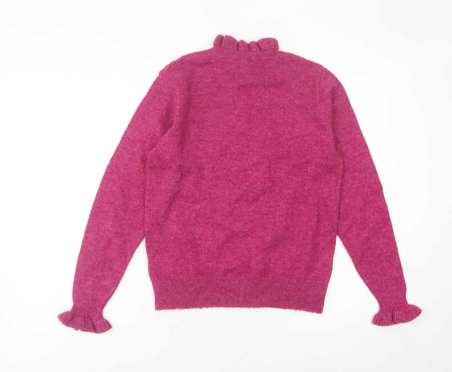 RR Women’s Pink Mock Neck Ruffle Sleeve Pullover Jumper M