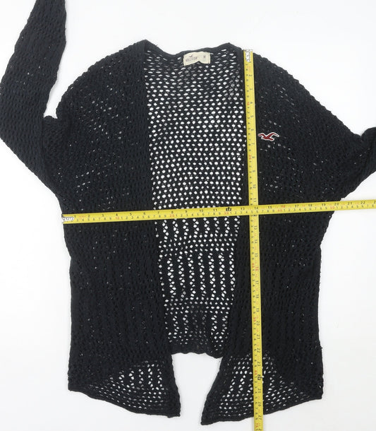 Hollister Womens Black Open Knit Cardigan Medium Long Sleeve Casual