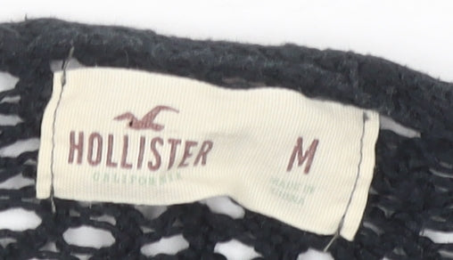Hollister Womens Black Open Knit Cardigan Medium Long Sleeve Casual