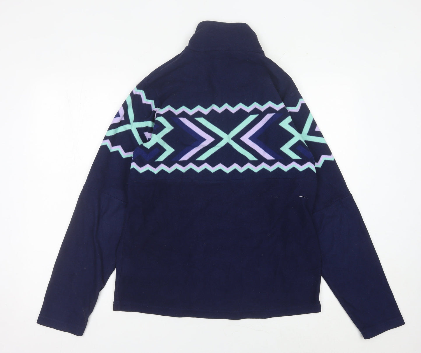 Berghaus Women’s Blue Fleece Sweatshirt M Geometric 1/4 Zip Outdoor