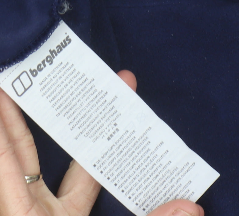 Berghaus Women’s Blue Fleece Sweatshirt M Geometric 1/4 Zip Outdoor