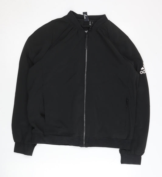 Adidas Women’s Black Track Jacket Size 14 Full Zip Lightweight
