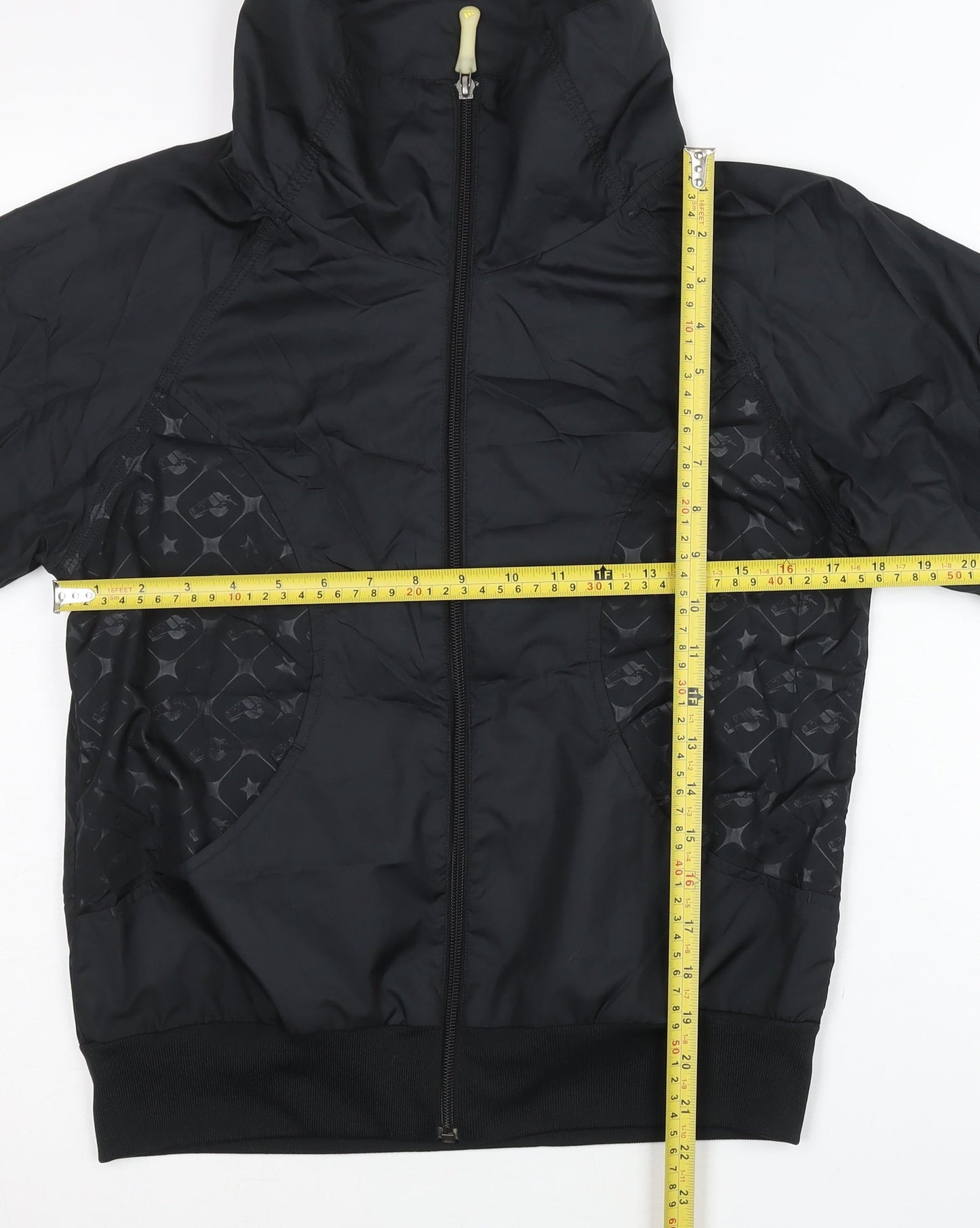 Adidas Womens Black Size 12 Track Jacket Hooded Full Zip Sportswear