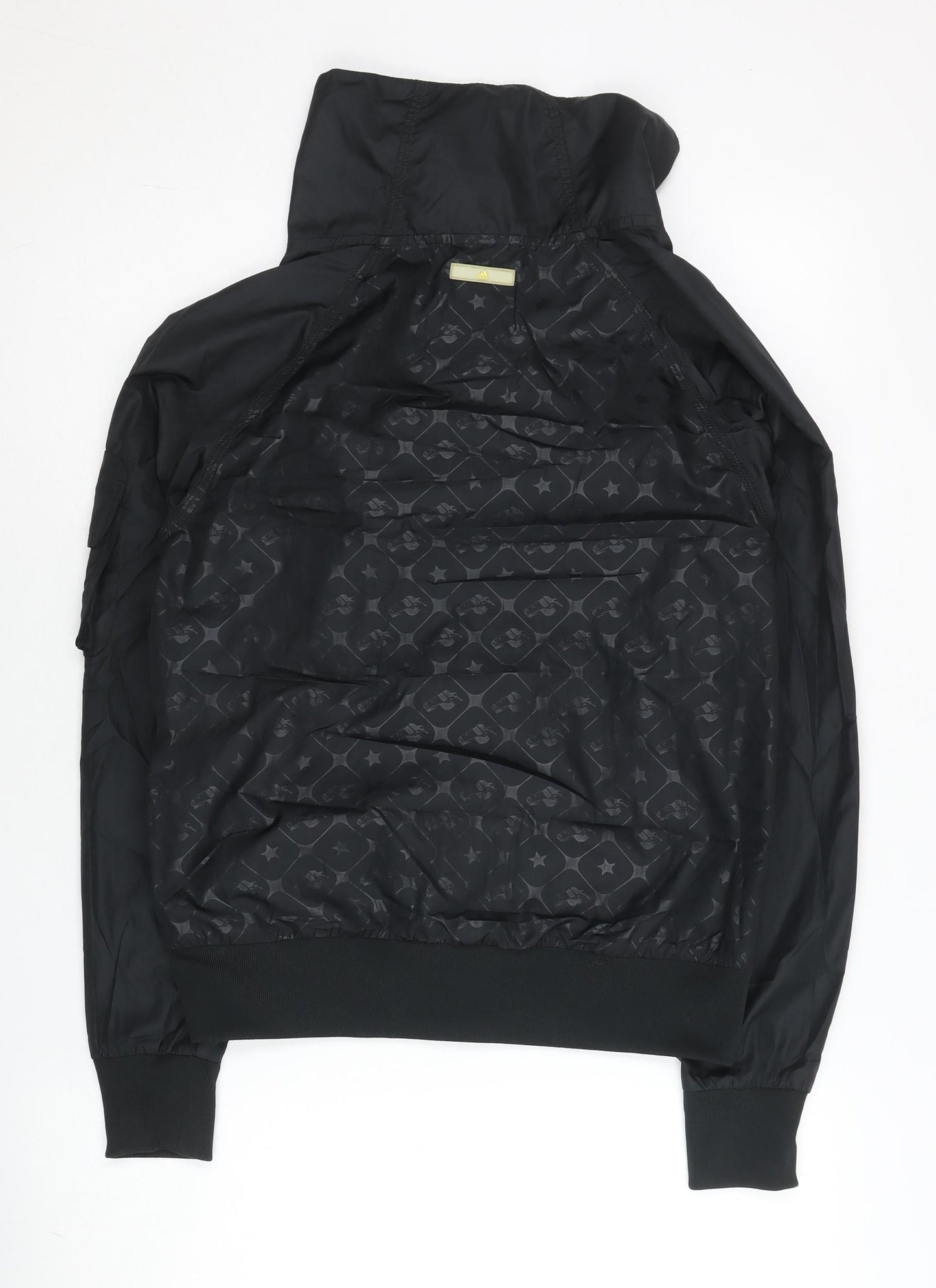 Adidas Womens Black Size 12 Track Jacket Hooded Full Zip Sportswear