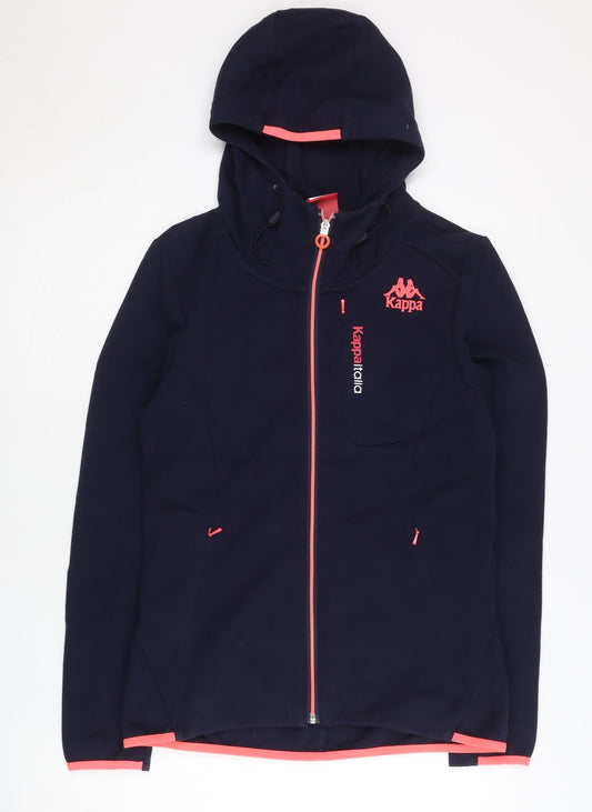 Kappa Womens Blue Full Zip Hoodie Size 16 Logo Sportswear