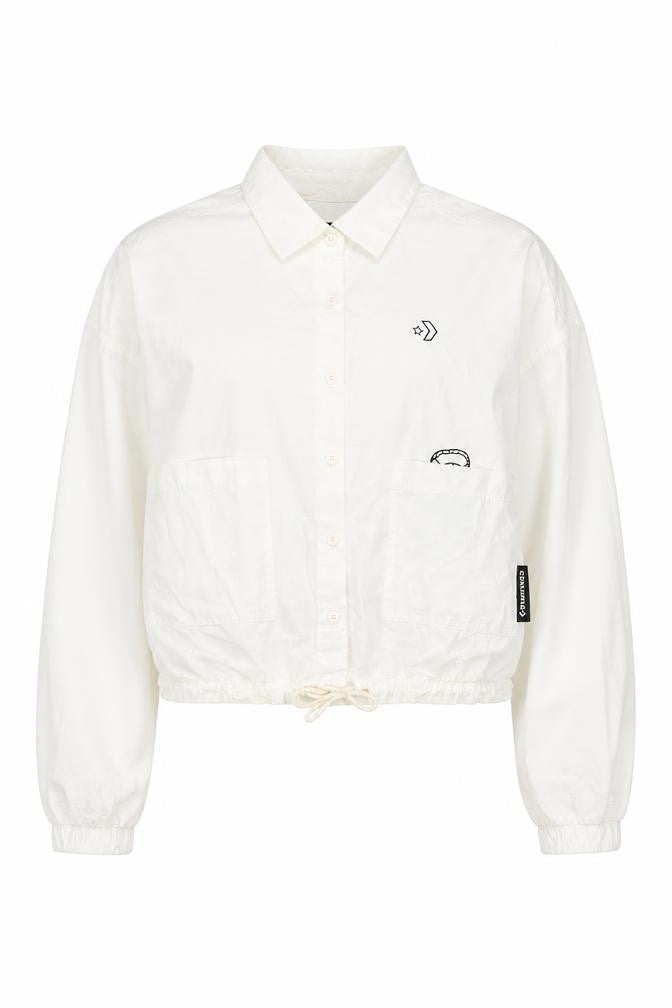 Womens UK Size 12 Regular Converse White Cotton Jacket