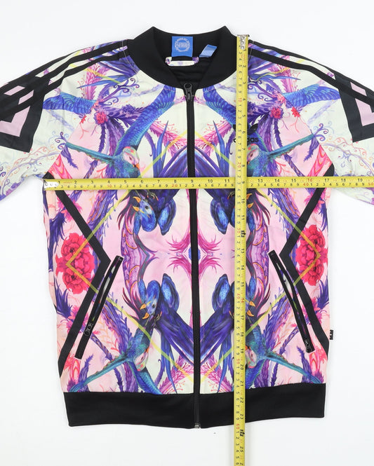 Adidas Womens Multicoloured Floral Track Jacket Size 8 Full Zip