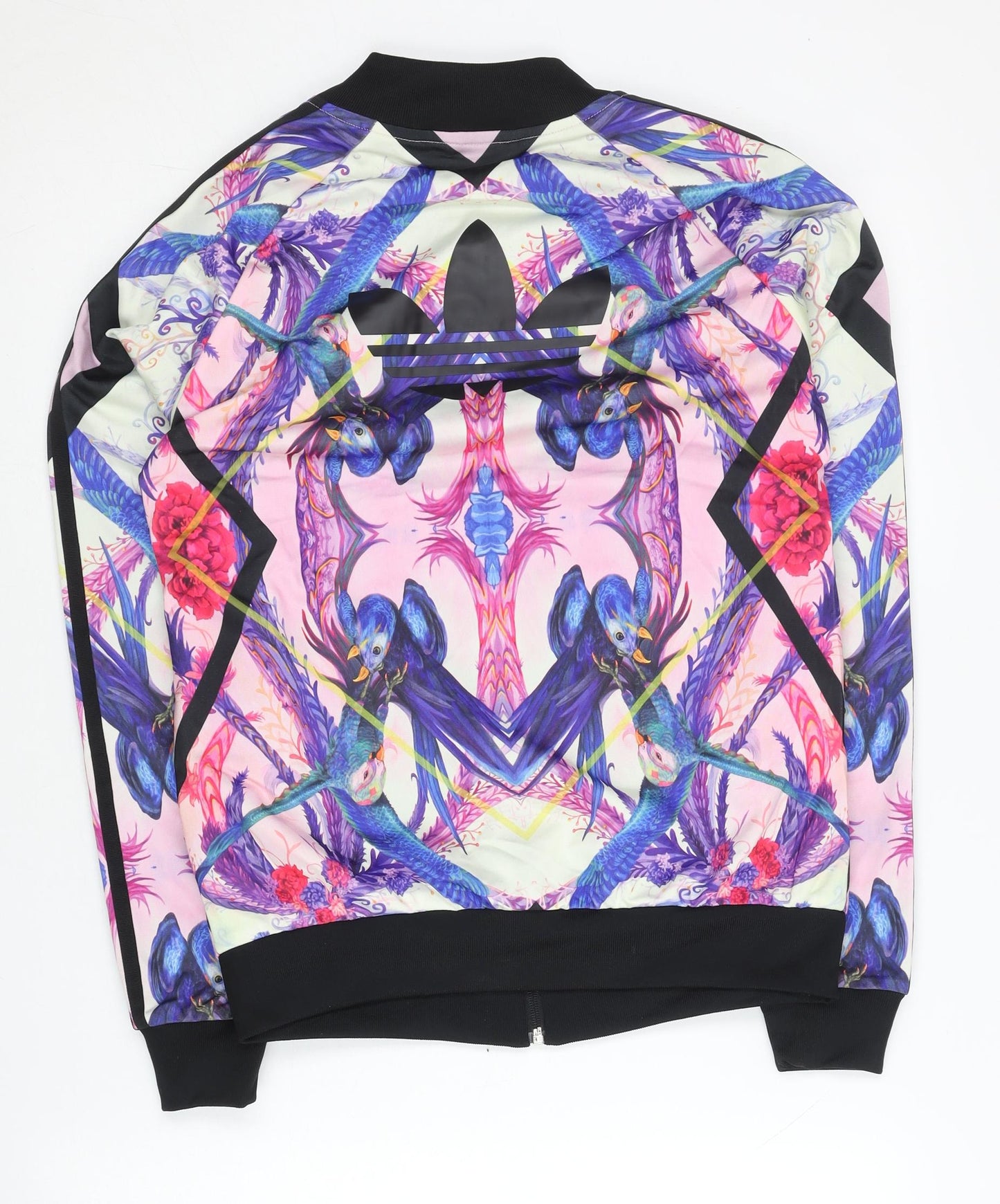 Adidas Womens Multicoloured Floral Track Jacket Size 8 Full Zip