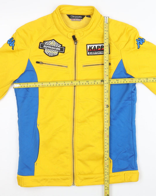 Kappa Women’s Yellow Racing Motorcycle Jacket Size 10 Logo Embroidered