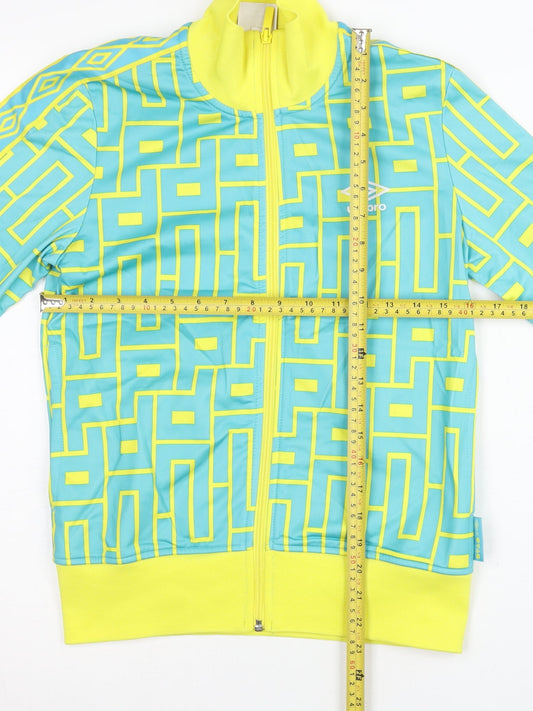 Umbro Women’s Blue Geometric Track Jacket Size 12 Full Zip Sportswear