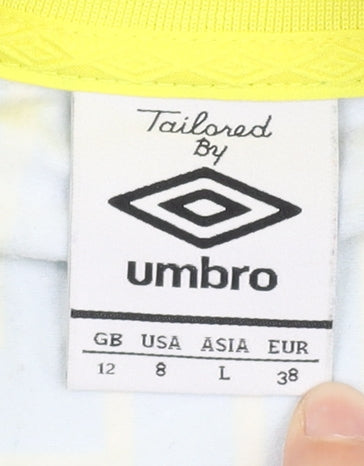 Umbro Women’s Blue Geometric Track Jacket Size 12 Full Zip Sportswear