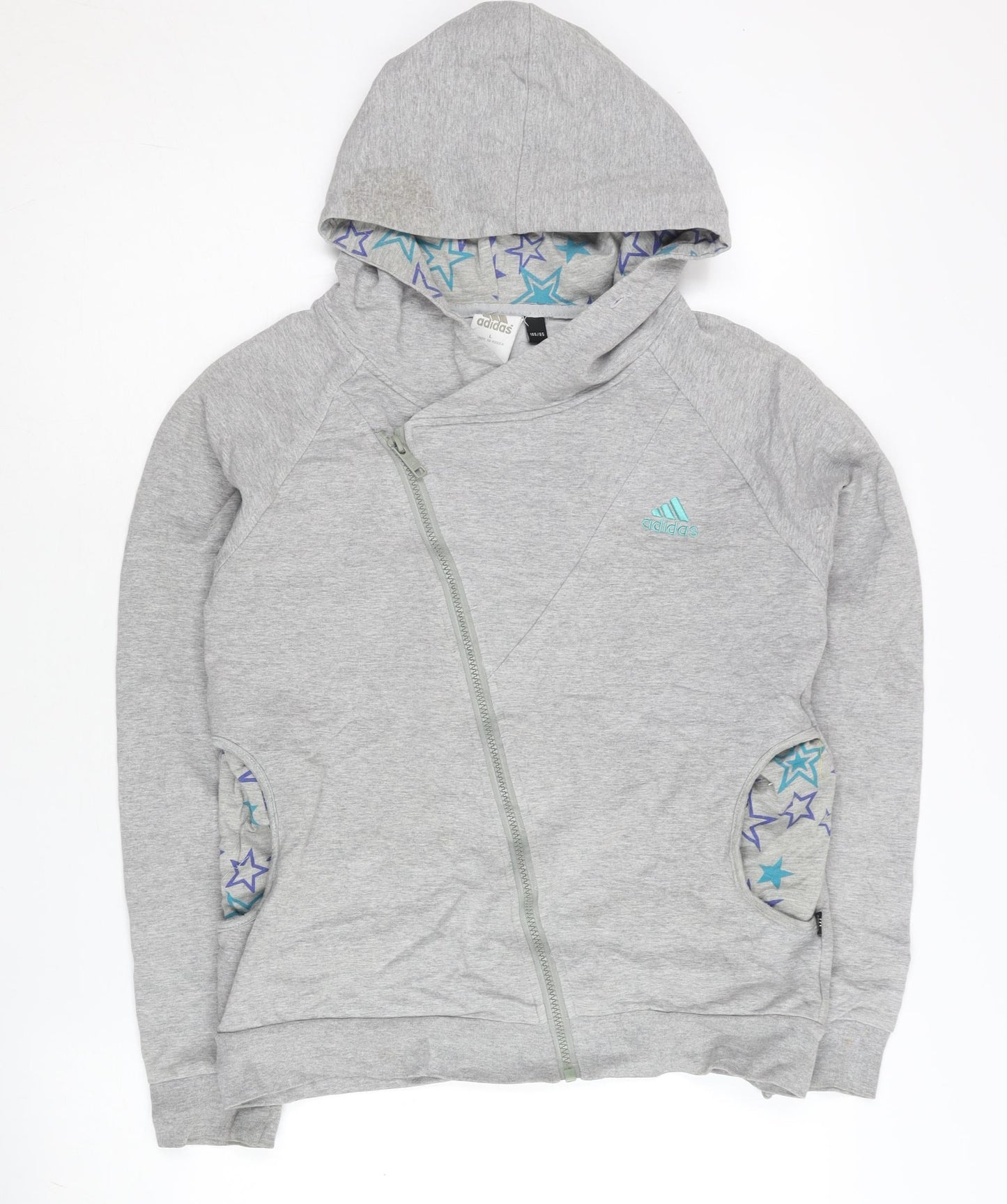Adidas Womens Grey Size 8 Full Zip Hoodie Jacket Casual Sportswear