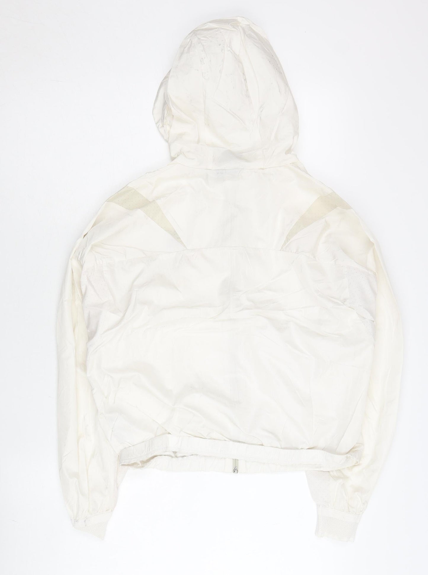 Adidas Women’s White Size 10 Windbreaker Jacket Full Zip Hooded Lightweight