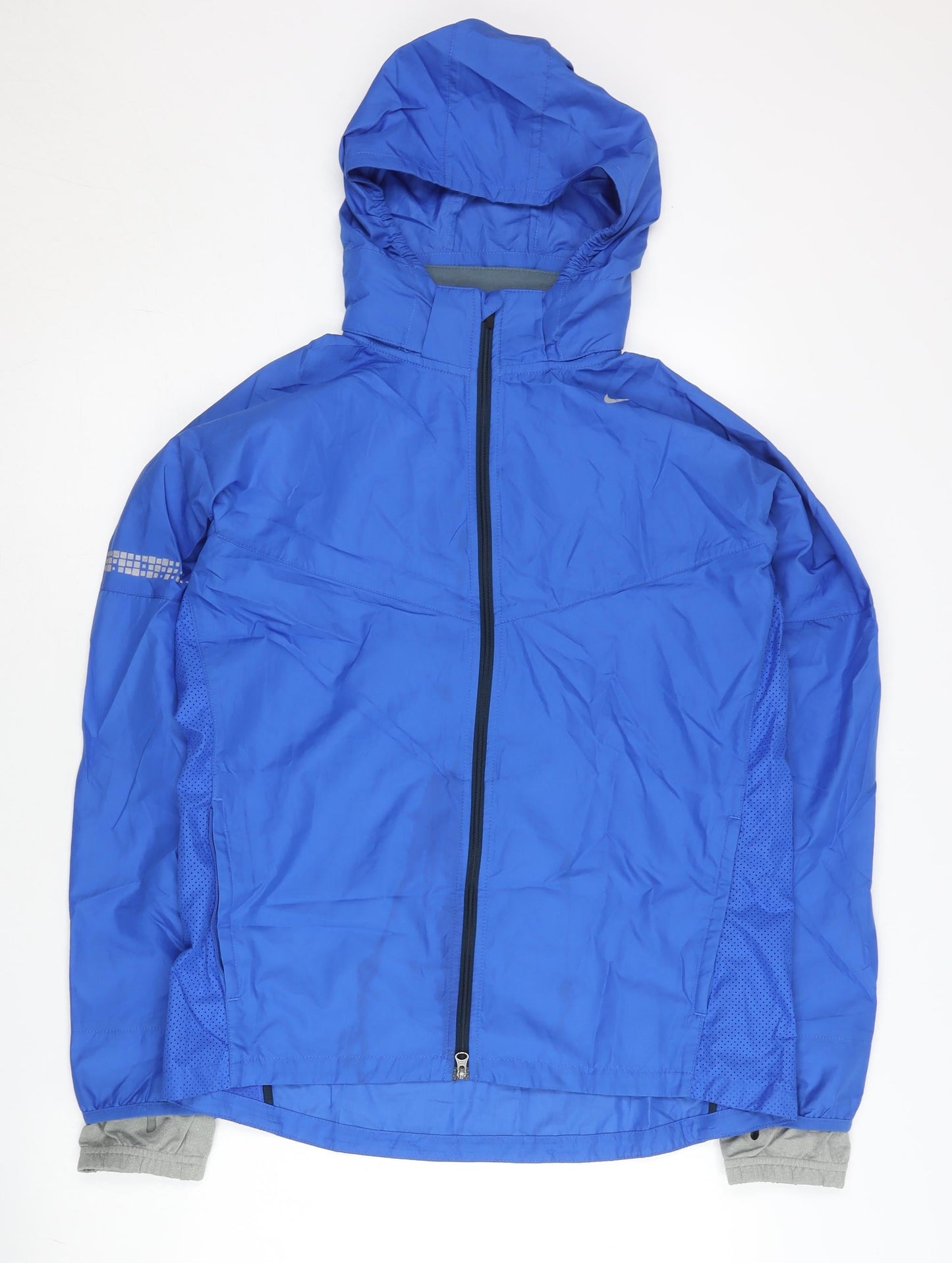 Nike Womens Blue XL Windbreaker Jacket Lightweight Hooded Running