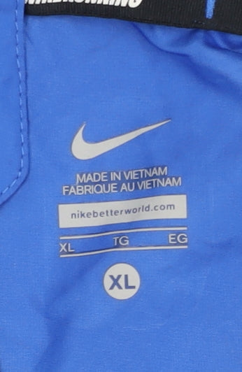 Nike Womens Blue XL Windbreaker Jacket Lightweight Hooded Running
