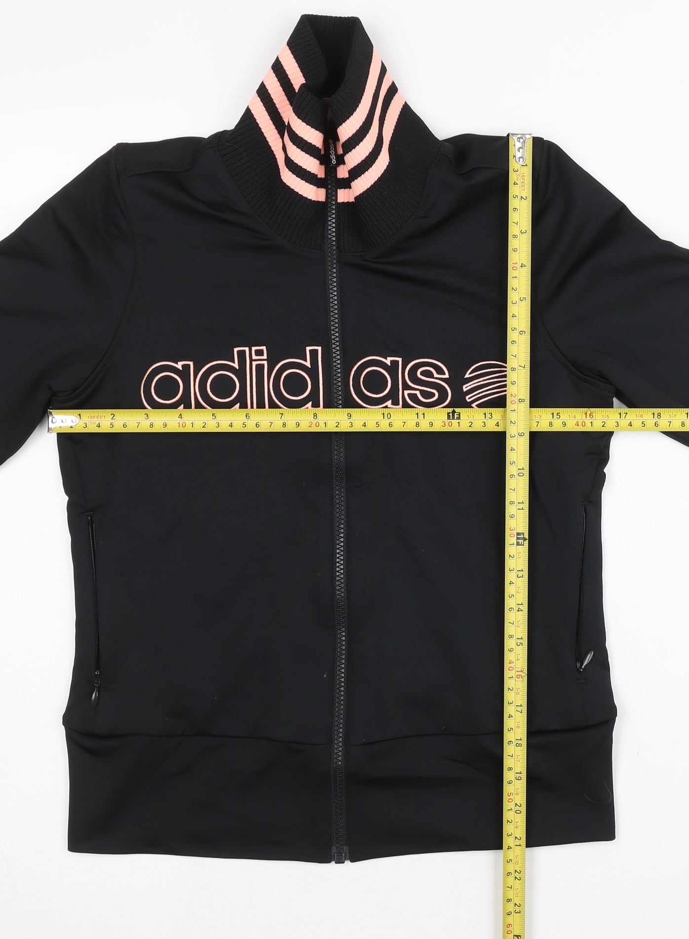 Adidas Womens Black Track Jacket Size 10 Full Zip Sportswear