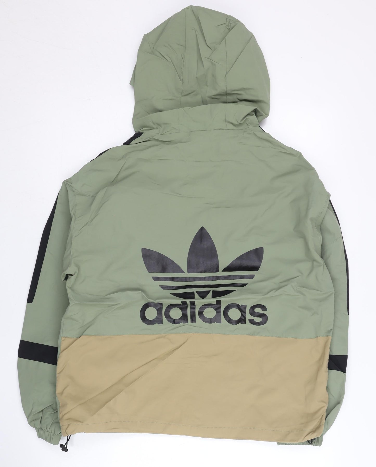 Adidas Unisex Adults Green Beige Windbreaker Jacket M Hooded