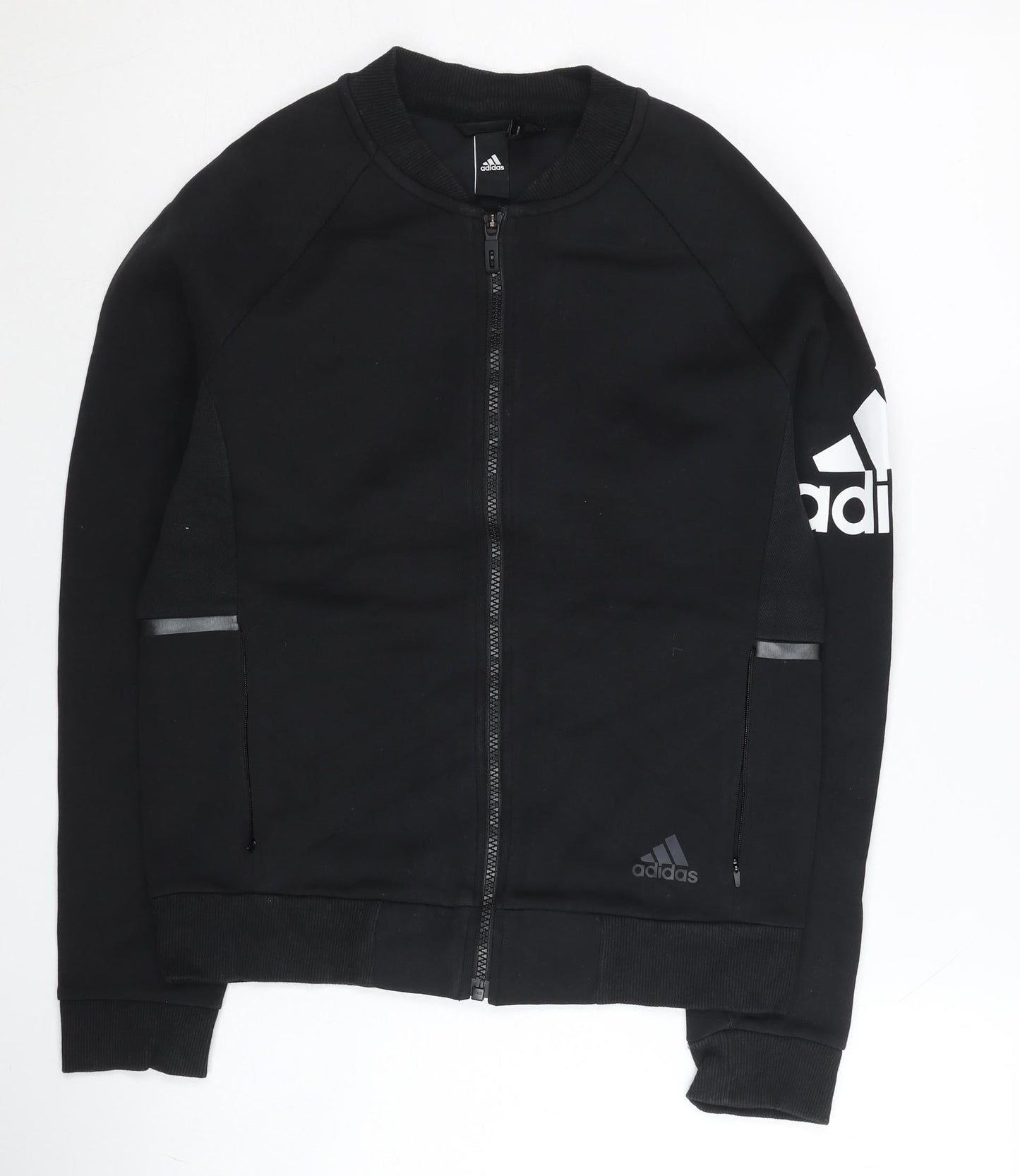 Adidas Women’s Black Track Jacket Size 8 Full Zip Sportswear