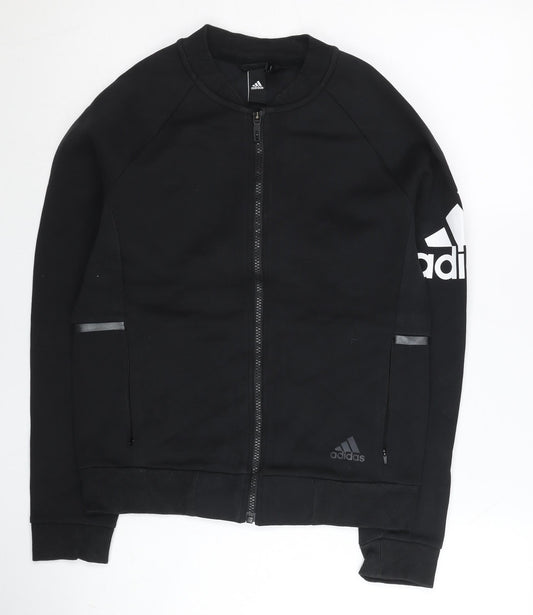 Adidas Women’s Black Track Jacket Size 8 Full Zip Sportswear
