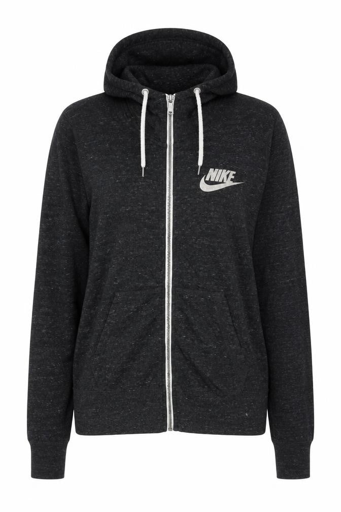 Womens UK L Regular Nike Black Full Zip Hoodie