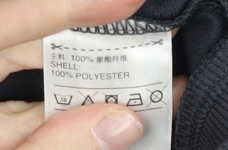 Adidas Womens Black Size 8 Full Zip Hoodie Sweatshirt Polyester