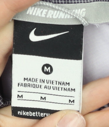 Nike Women Purple Grey M Windbreaker Running Jacket Lightweight Hooded