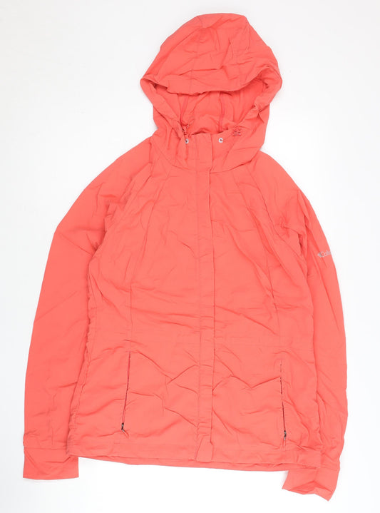 Columbia Womens Orange L Lightweight Hooded Windbreaker Jacket