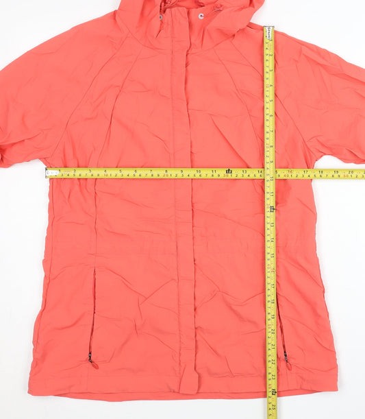 Columbia Womens Orange L Lightweight Hooded Windbreaker Jacket