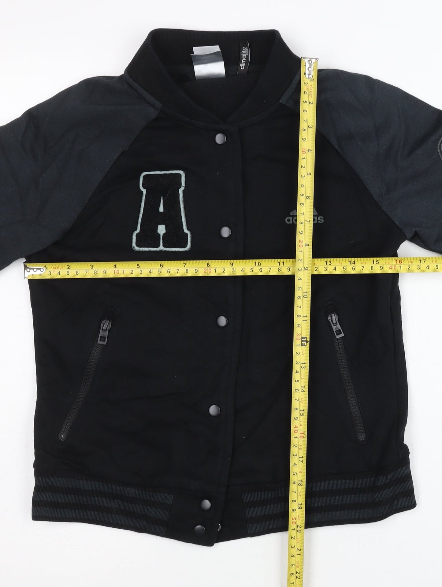 Adidas Womens Black Varsity Jacket Size 10 Sports Casual