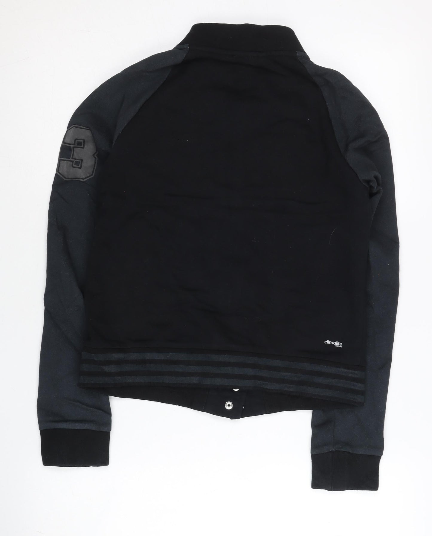 Adidas Womens Black Varsity Jacket Size 10 Sports Casual