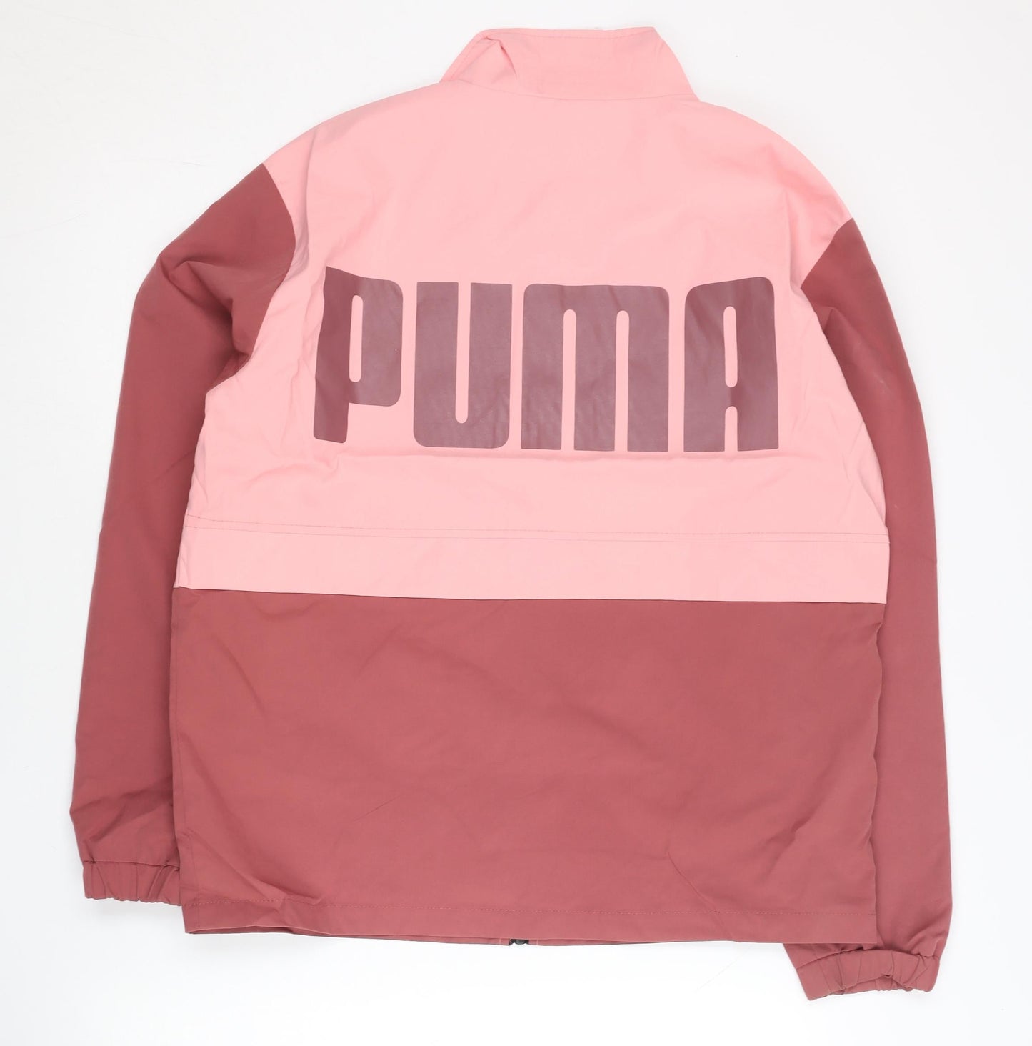 Puma Women’s Pink Red Track Jacket M Cotton Full Zip Colourblock