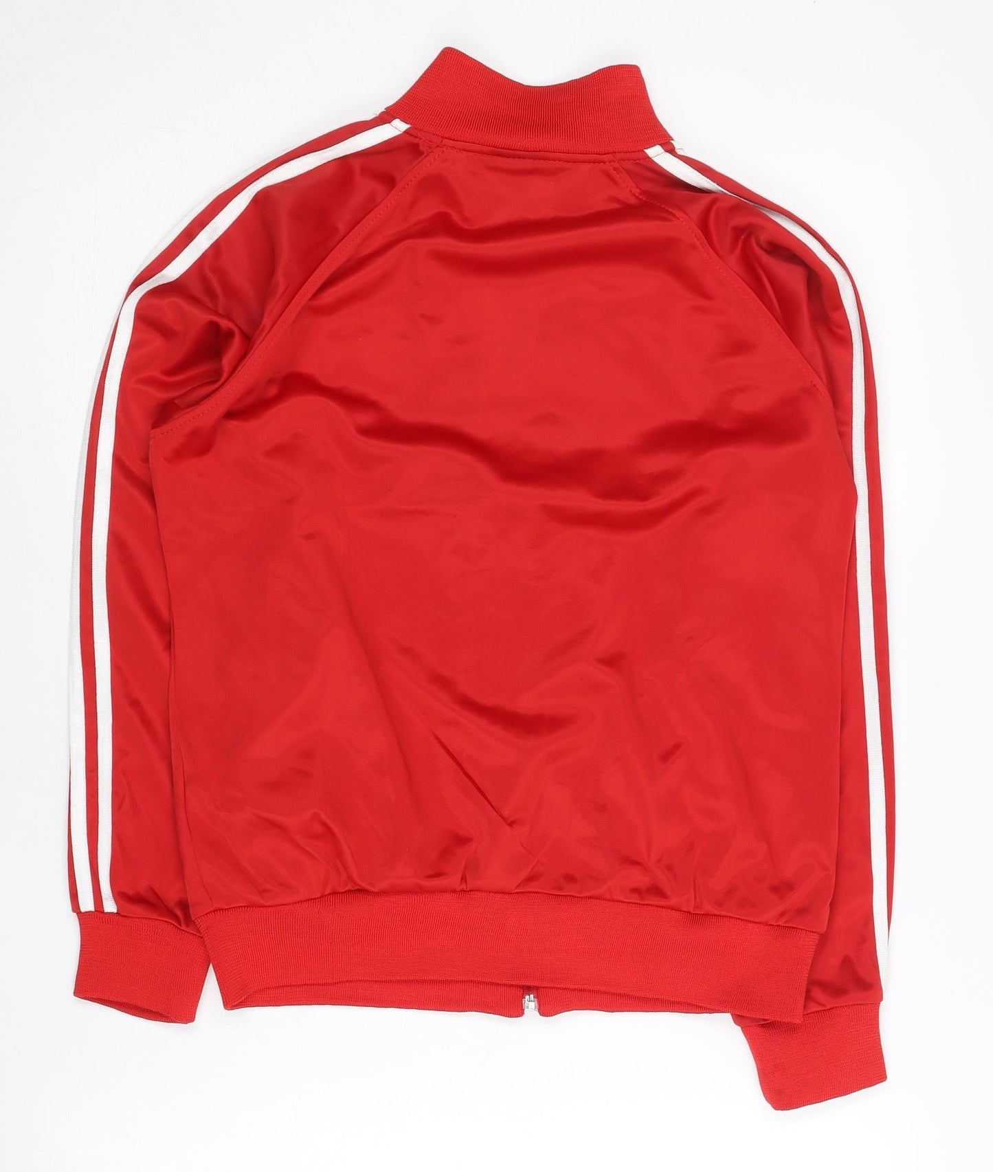 Adidas Womens Red Track Jacket Size L Full Zip Polyester Sportswear