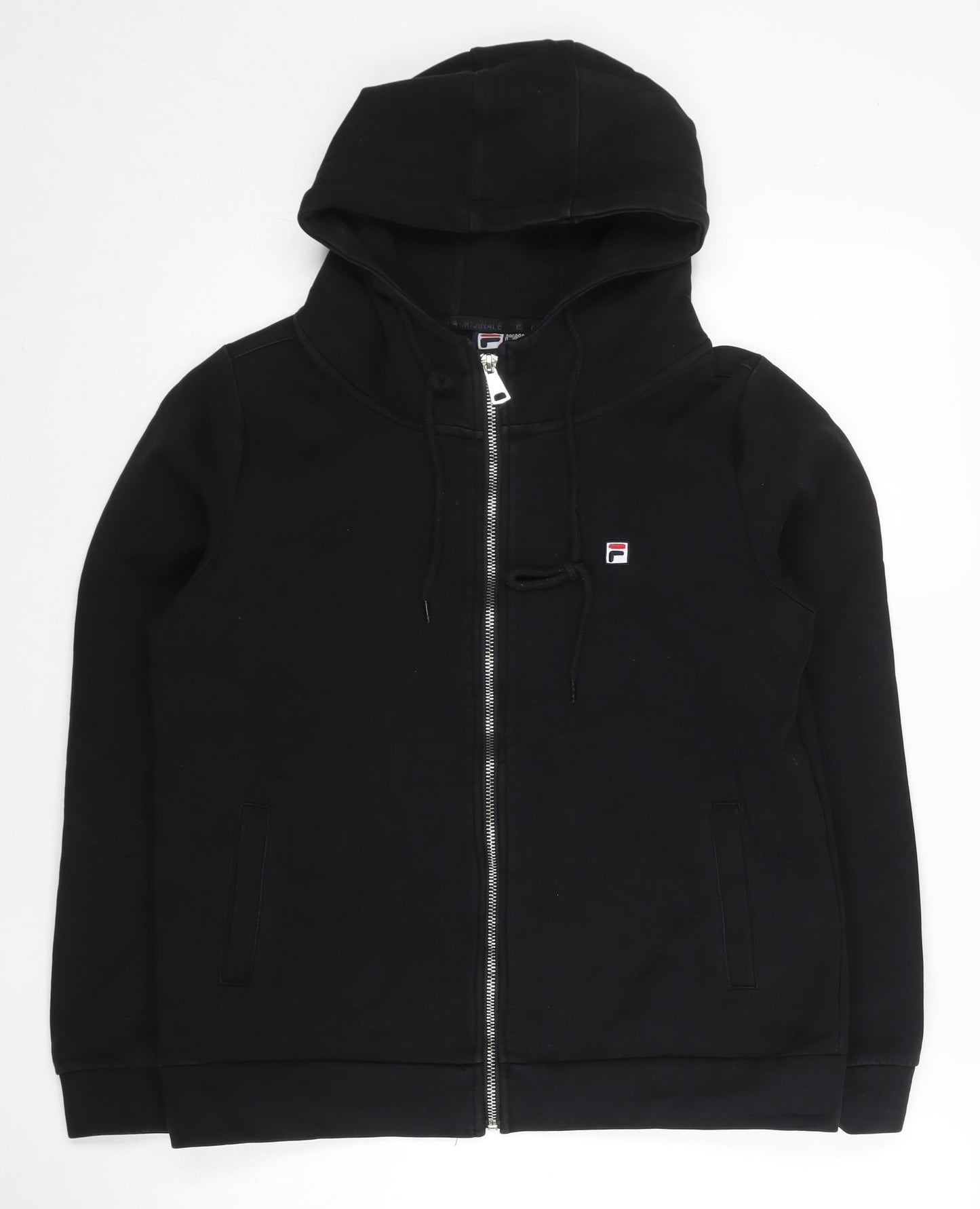 Fila Unisex Black Full Zip Hoodie XL Logo Sports Jacket