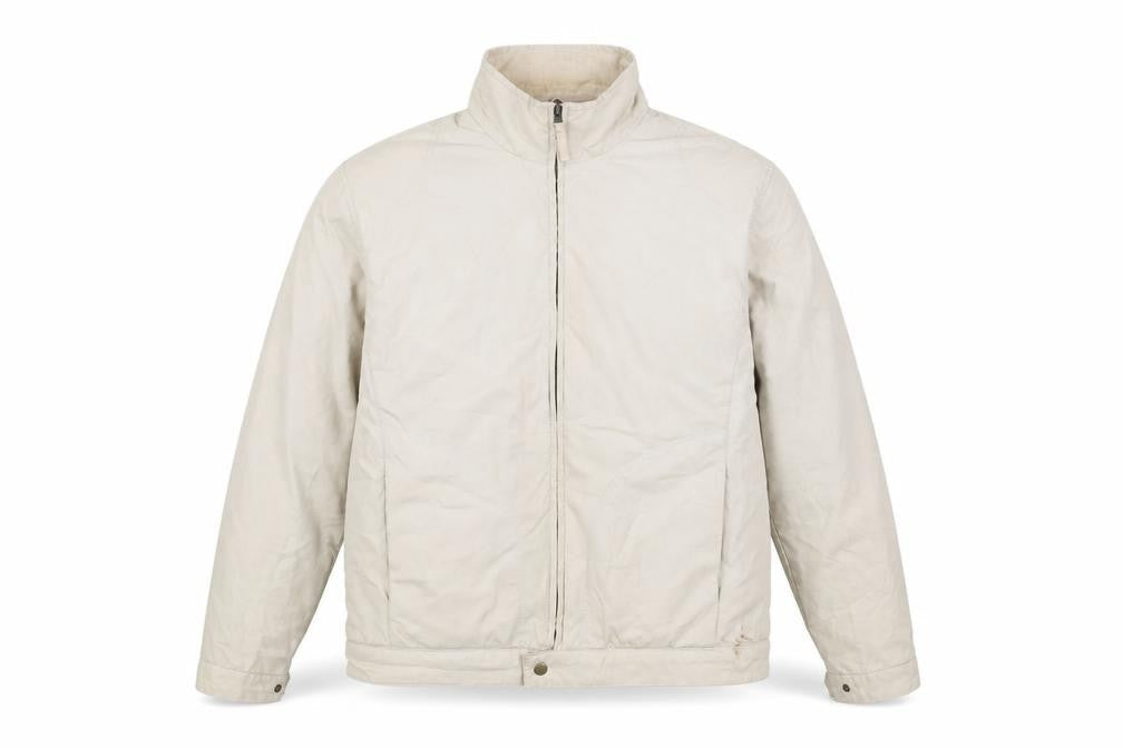 Urban Spirit Men's Beige L Jacket Cotton Nylon Full Zip Casual
