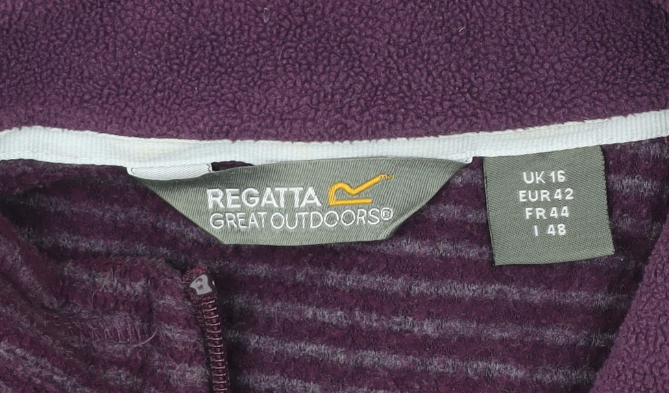 Regatta Womens Purple Size 16 Fleece 1/4 Zip Outdoor Jacket