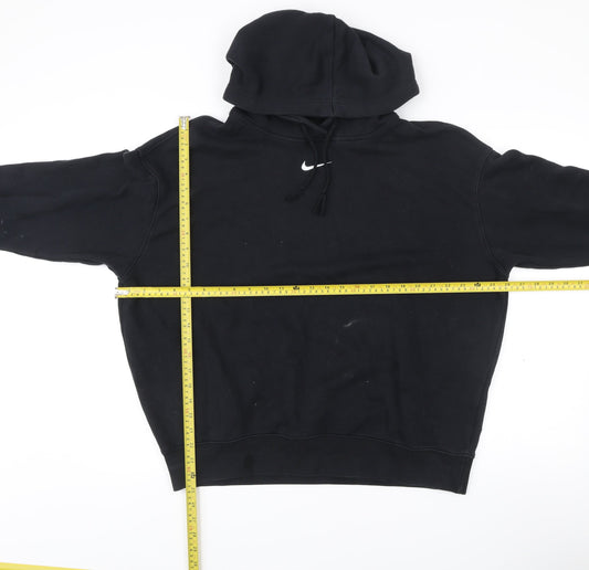 Nike Men’s Black Pullover Hoodie M Logo Fleece Sweatshirt