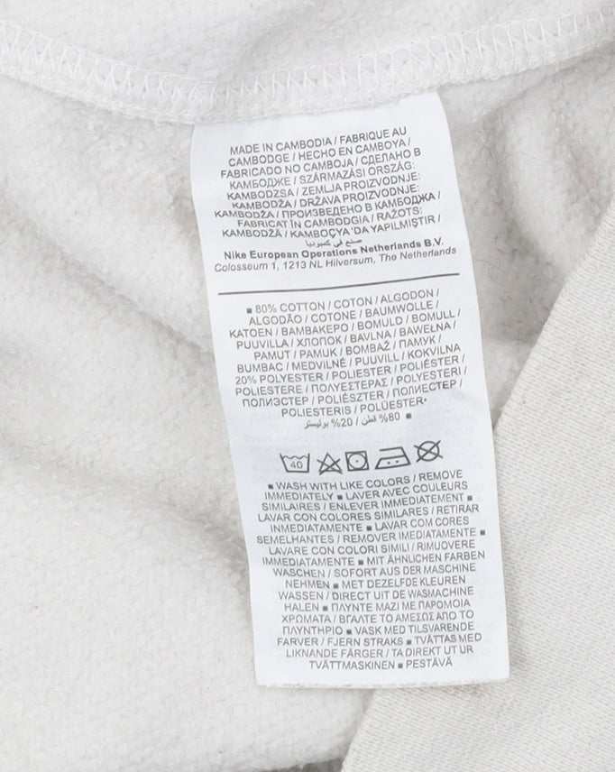 Nike Unisex White Pullover Sweatshirt L Logo Cotton Blend
