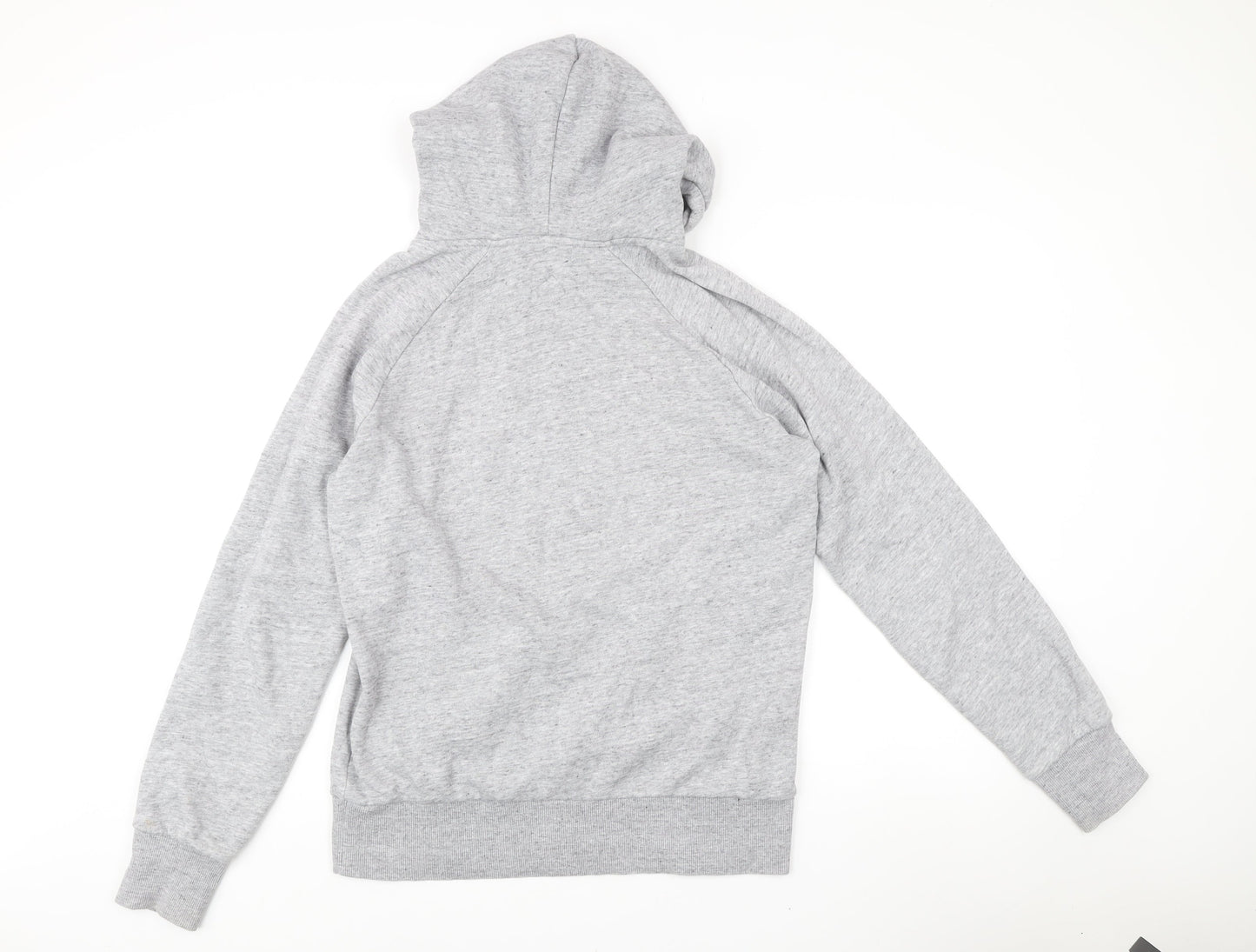Superdry Mens Grey Pullover Hoodie M Graphic Print Athletic Style