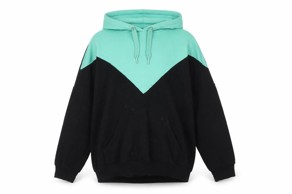 Monki Mens Black Green Pullover Hoodie M Regular Fit