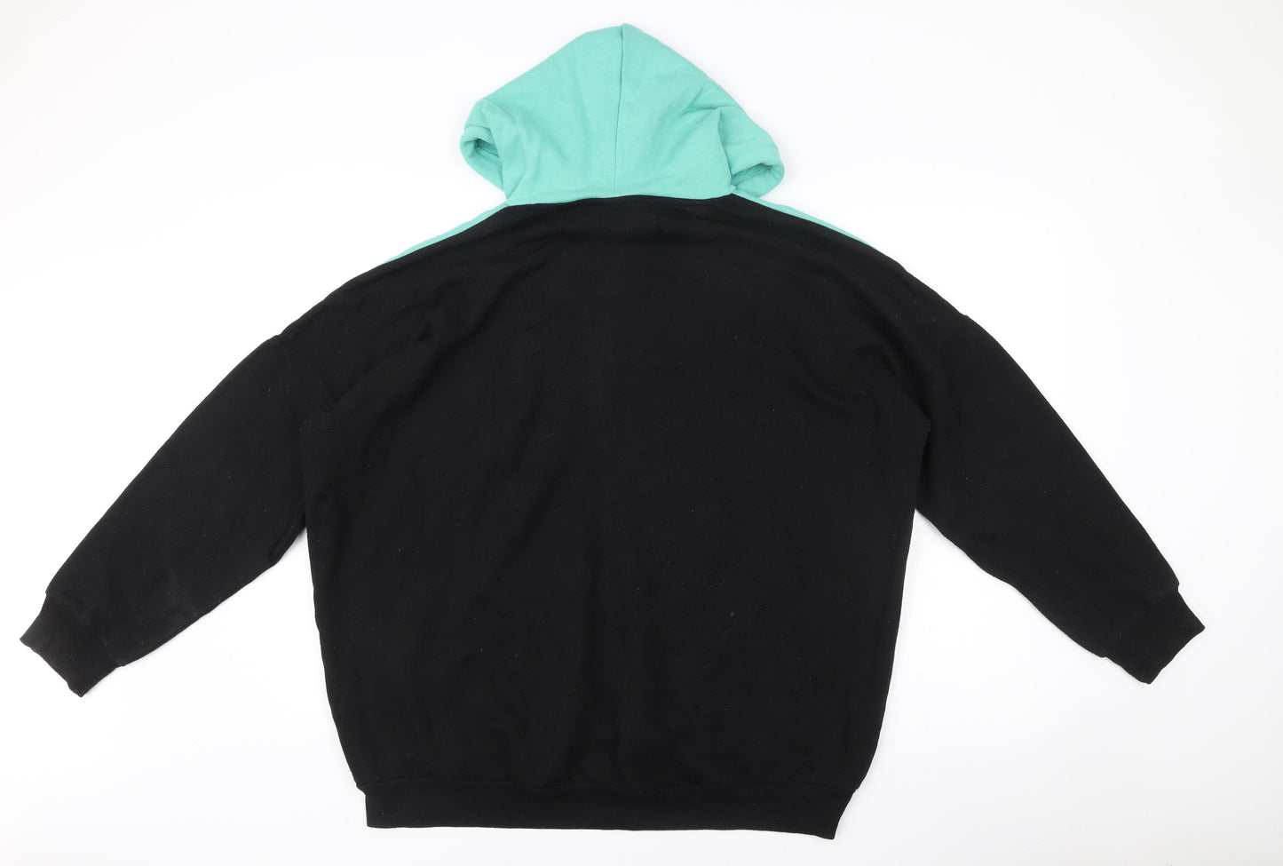 Monki Unisex Adults Black Green Pullover Hoodie M Regular Fit