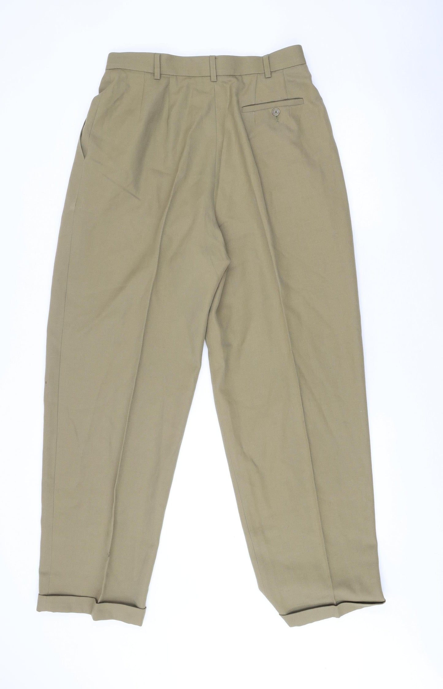 Jaeger Womens Beige Wool Pleated Dress Trousers UK 16