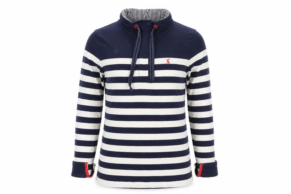 Womens UK 10 Regular Joules Blue Henley Sweatshirt