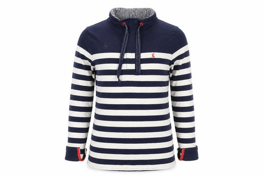 Womens UK 10 Regular Joules Blue Henley Sweatshirt