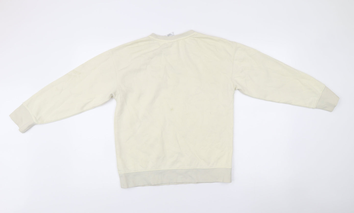 Nike Unisex Ivory L Pullover Sweatshirt Crew Neck Cotton Blend